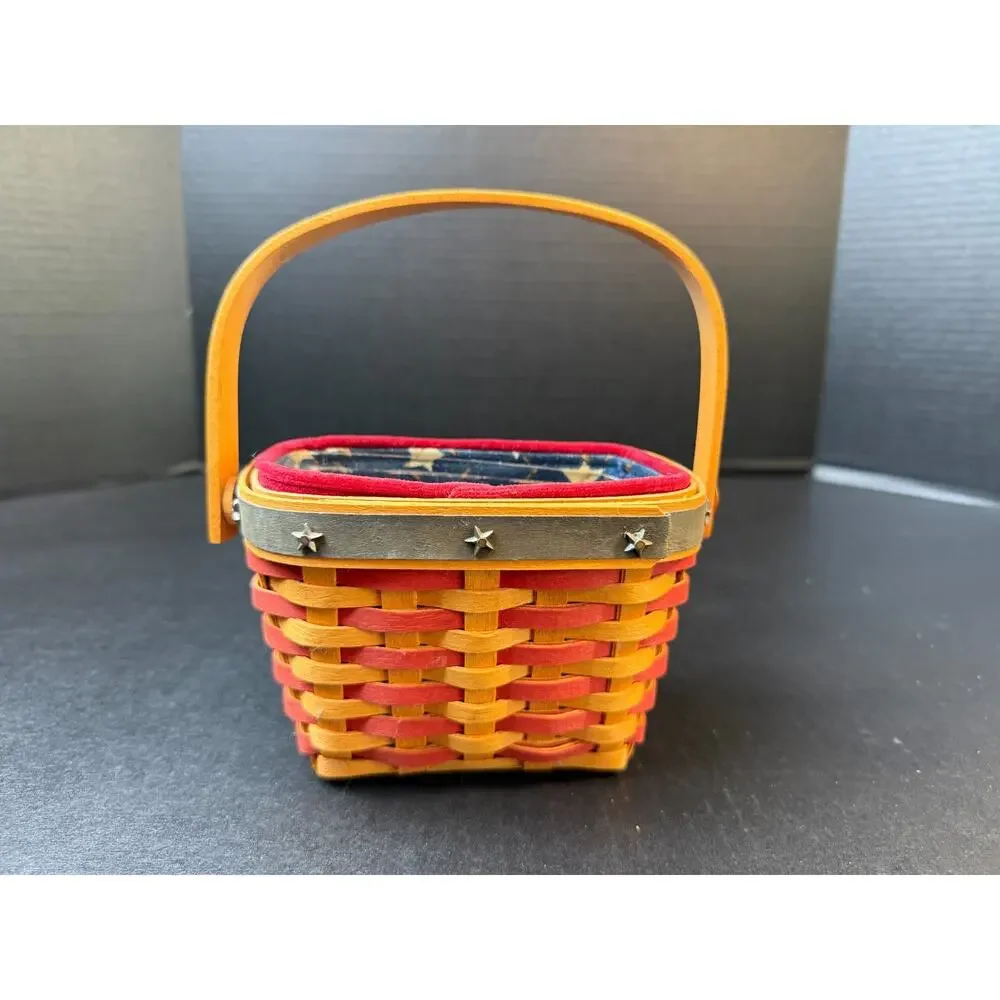 Longaberger 2001 Inaugural Basket with Liner & Protector – Handwoven USA Patriot